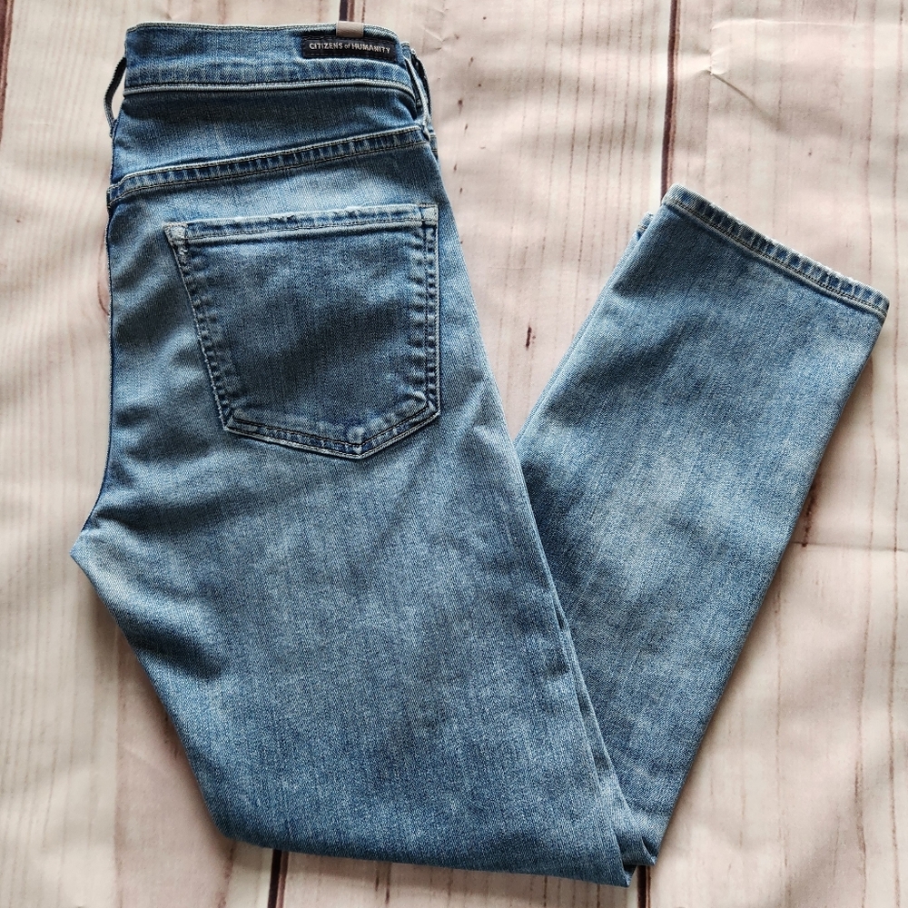 Citizens of Humanity "Agnes Crop" Mid Rise Slim Straight Blue Jean, Women's 26 - Picture 2 of 12